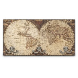 Vintage World Map Wall Mounted Coat Rack