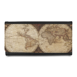 Vintage World Map Leatherette Ladies Wallet