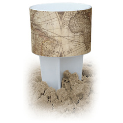 Vintage World Map Beach Spiker Drink Holder