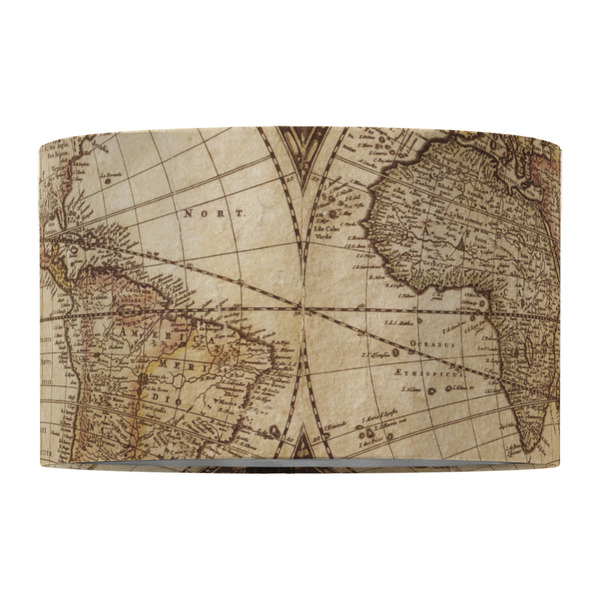 Vintage World Map 12" Drum Lampshade - FRONT (Fabric)