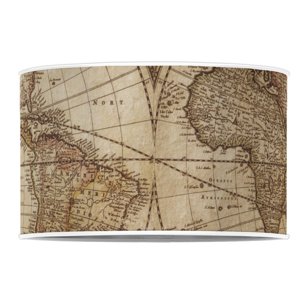 Vintage World Map 12" Drum Lampshade - FRONT (Poly Film)