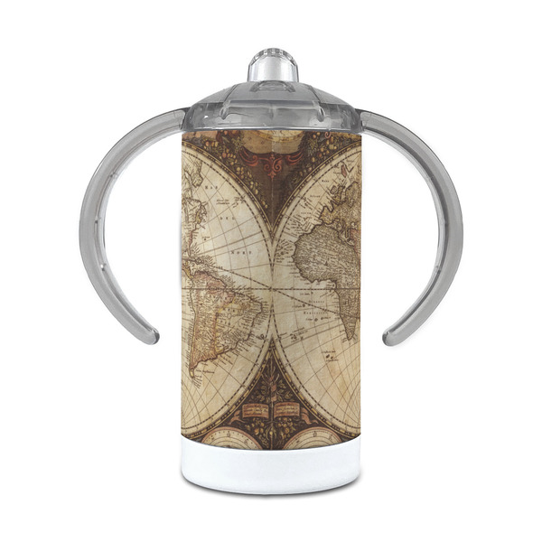 Custom Vintage World Map 12 oz Stainless Steel Sippy Cup