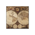 Vintage World Map Wood Print - 12x12