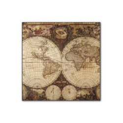 Vintage World Map Wood Print - 12x12