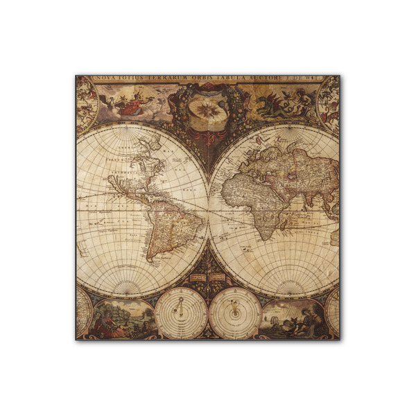 Custom Vintage World Map Wood Print - 12x12