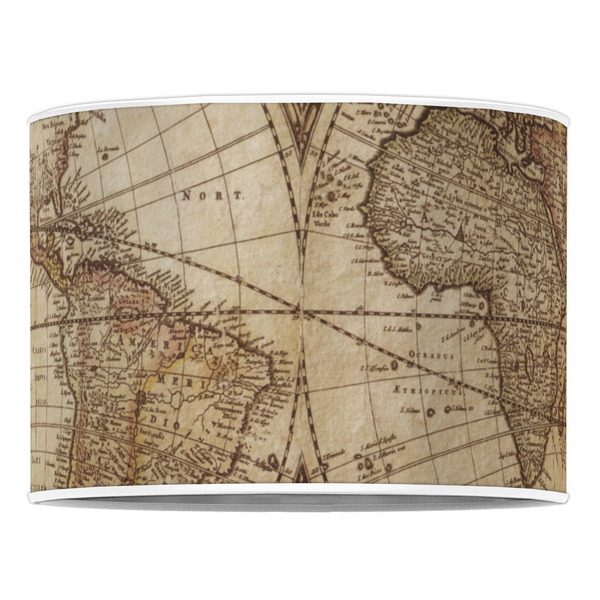 Vintage World Map 16" Drum Lampshade - FRONT (Poly Film)