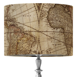 Vintage World Map 16" Drum Lamp Shade - Fabric