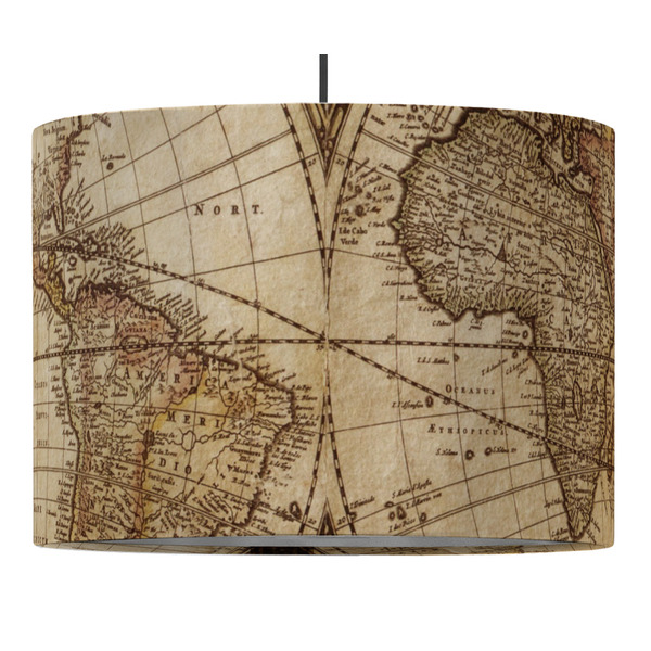 Custom Vintage World Map Drum Pendant Lamp