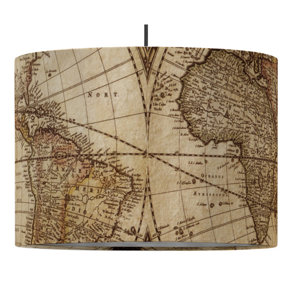 Vintage World Map 16" Drum Lampshade - PENDANT (Fabric)