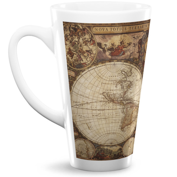 Custom Vintage World Map 16 Oz Latte Mug