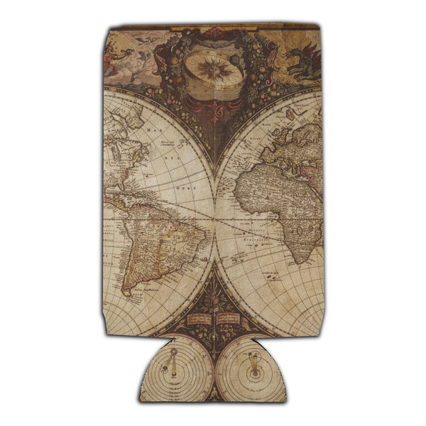 Vintage World Map 16oz Can Sleeve - Set of 4 - FRONT