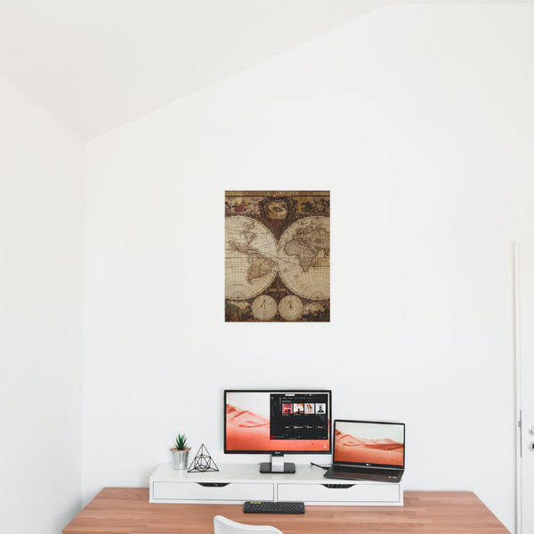 Vintage World Map 16x20 - Matte Poster - On the Wall