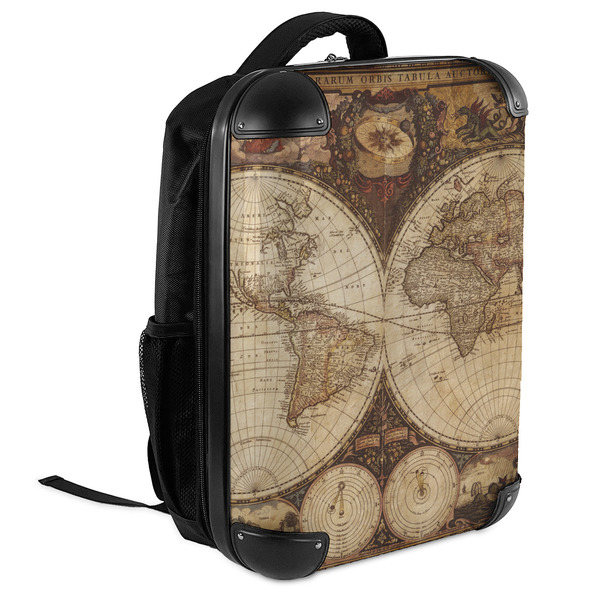 Vintage World Map 18" Hard Shell Backpacks - ANGLED VIEW