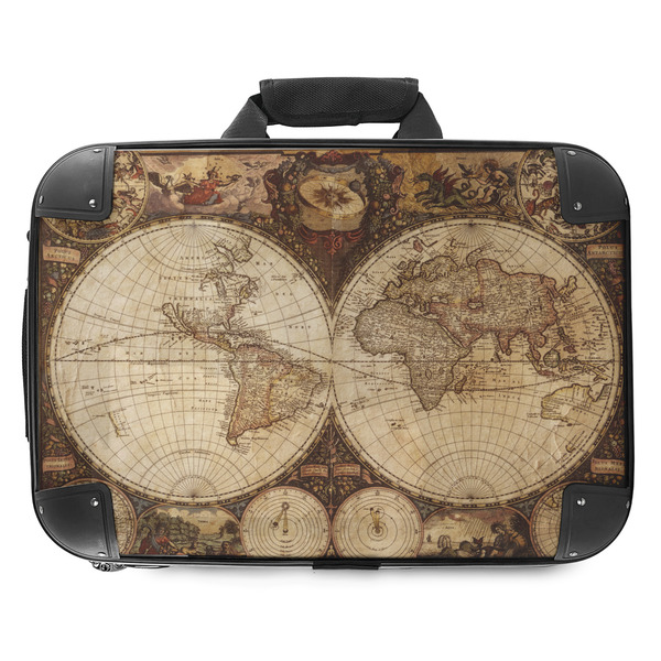 Custom Vintage World Map Hard Shell Briefcase - 18"