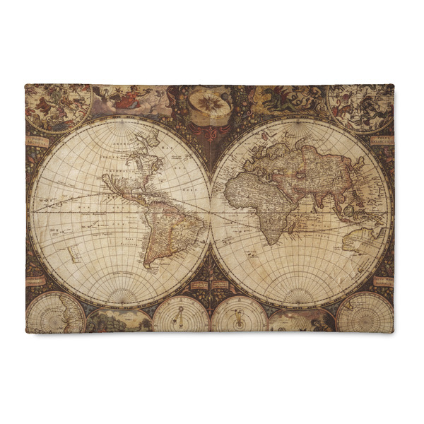 Custom Vintage World Map 2' x 3' Patio Rug
