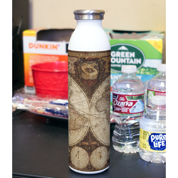Vintage World Map 20oz Water Bottles - Full Print - In Context