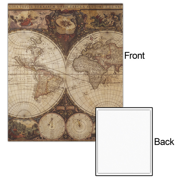 Vintage World Map 20x24 - Matte Poster - Front & Back
