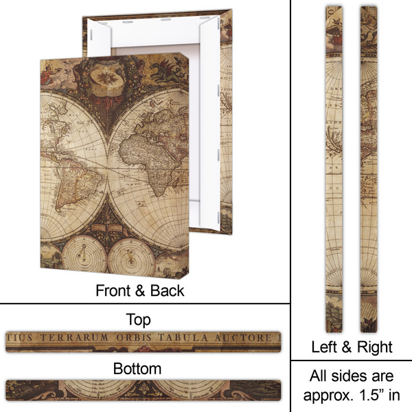 Vintage World Map 20x30 - Canvas Print - Approval