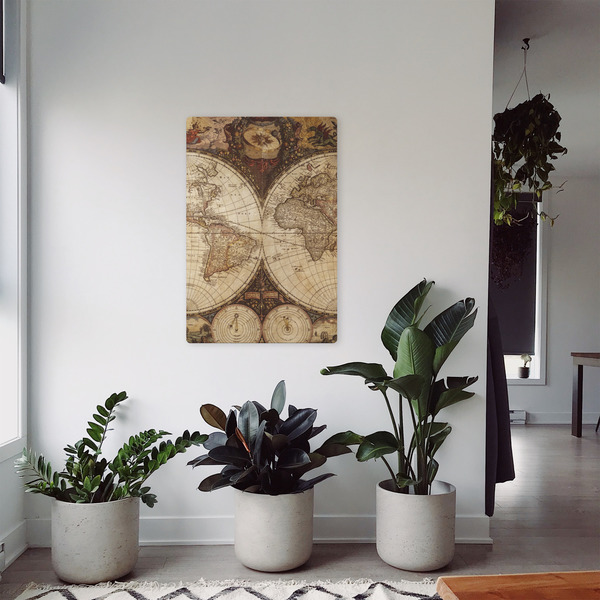 Vintage World Map 20x30 - Canvas Print - In Context