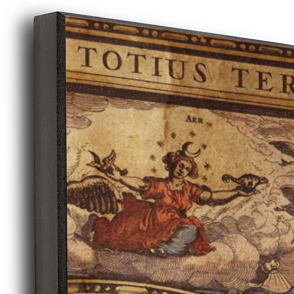 Vintage World Map 20x30 Wood Print - Closeup