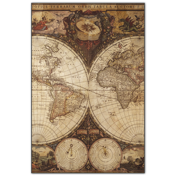 Custom Vintage World Map Wood Print - 20x30