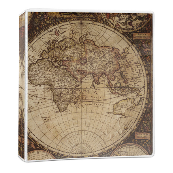 Custom Vintage World Map 3-Ring Binder - 1 inch