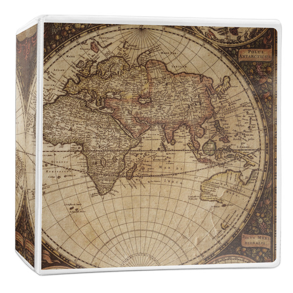 Custom Vintage World Map 3-Ring Binder - 2 inch