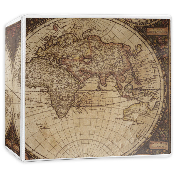 Custom Vintage World Map 3-Ring Binder - 3 inch
