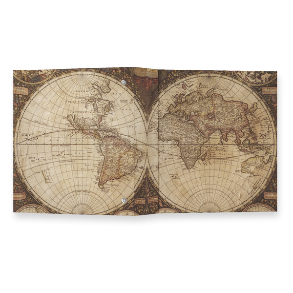 Vintage World Map 3 Ring Binders - Full Wrap - 1" - OPEN OUTSIDE