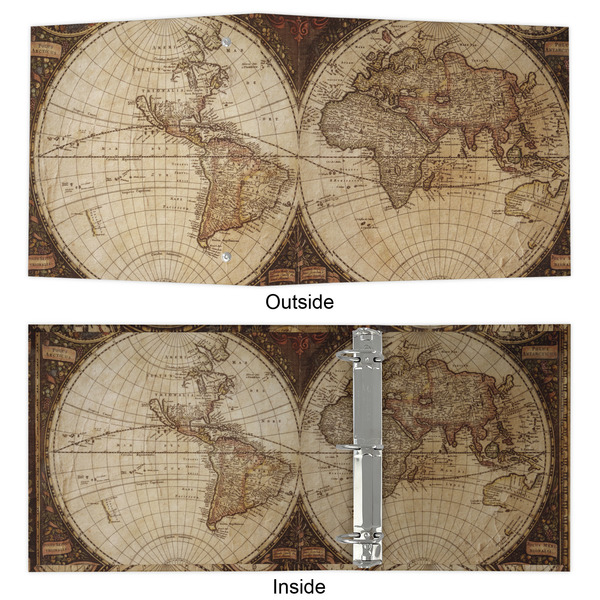 Vintage World Map 3 Ring Binders - Full Wrap - 2" - APPROVAL