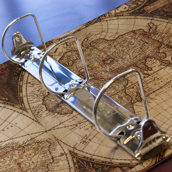 Vintage World Map 3 Ring Binders - Full Wrap - 2" - DETAIL