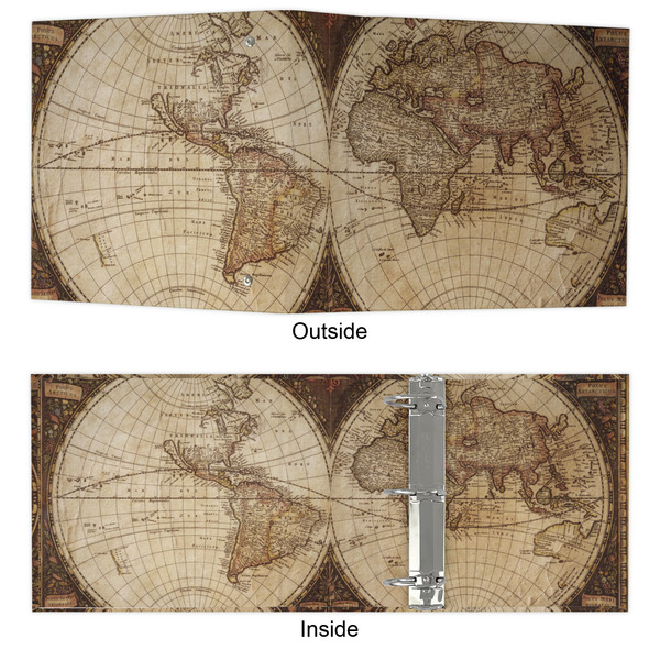 Vintage World Map 3 Ring Binders - Full Wrap - 3" - APPROVAL
