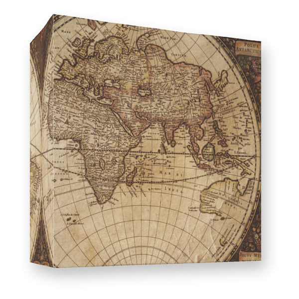 Custom Vintage World Map 3 Ring Binder - Full Wrap - 3"