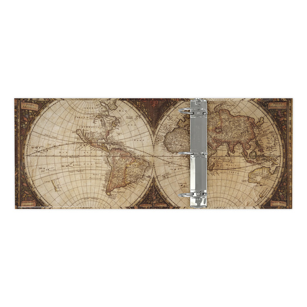 Vintage World Map 3 Ring Binders - Full Wrap - 3" - OPEN INSIDE