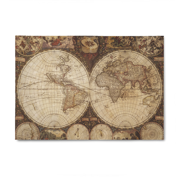Custom Vintage World Map 4' x 6' Indoor Area Rug