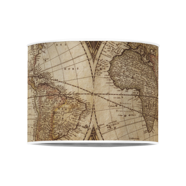 Vintage World Map 8" Drum Lampshade - FRONT (Poly Film)