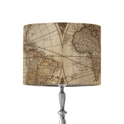 Vintage World Map 8" Drum Lamp Shade - Fabric