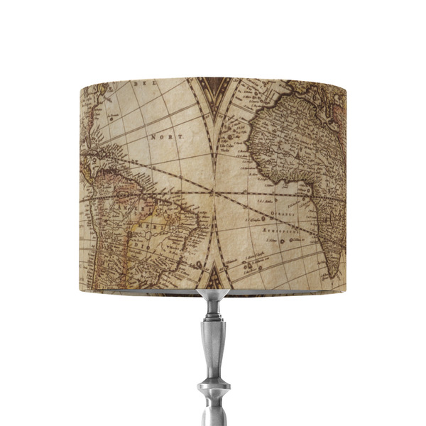Custom Vintage World Map 8" Drum Lamp Shade - Fabric