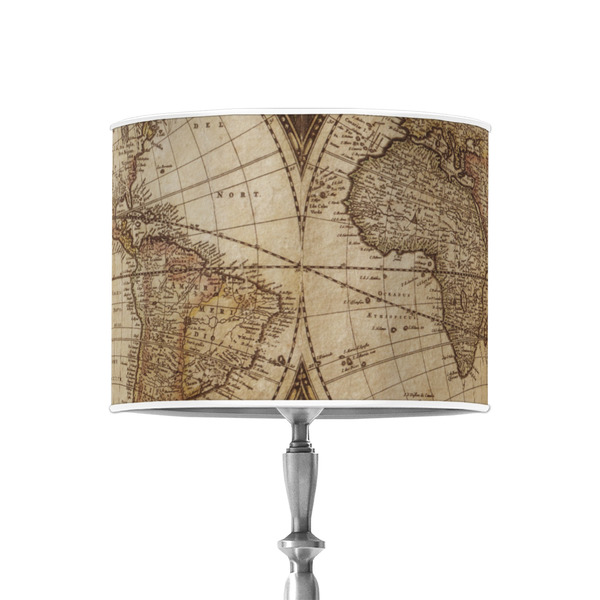 Custom Vintage World Map 8" Drum Lamp Shade - Poly-film