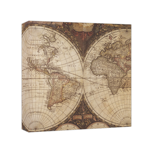 Custom Vintage World Map Canvas Print - 8x8