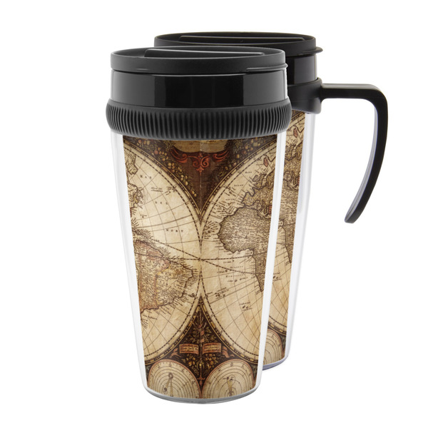 Custom Vintage World Map Acrylic Travel Mug