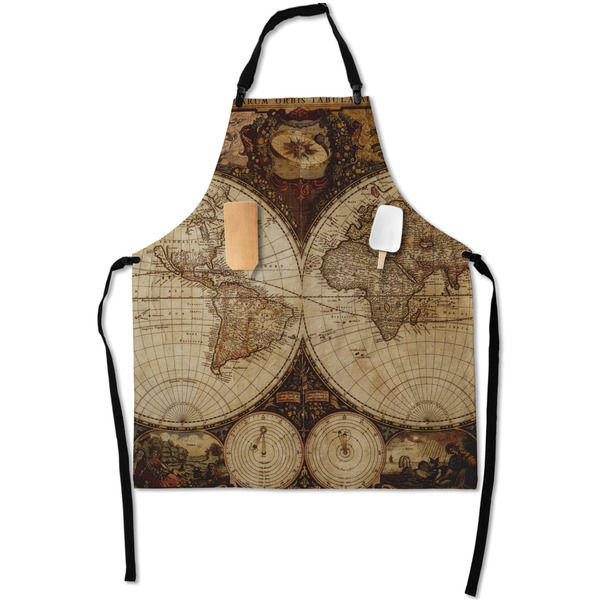 Vintage World Map Apron - Flat with Props (MAIN)