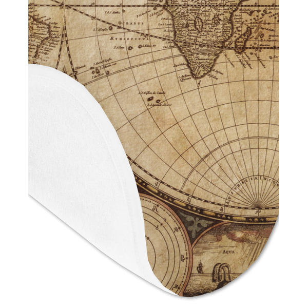 Vintage World Map Baby Bib - AFT detail