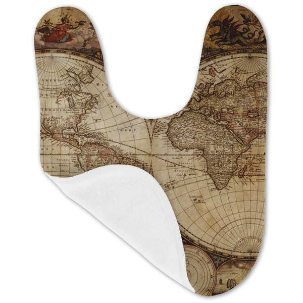 Vintage World Map Baby Bib - AFT folded