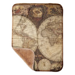Vintage World Map Sherpa Baby Blanket - 30" x 40"