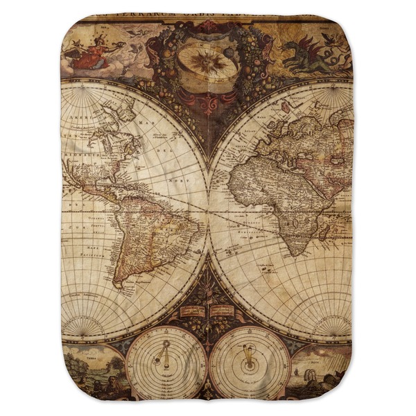 Custom Vintage World Map Baby Swaddling Blanket