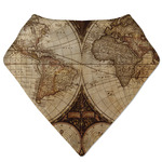 Vintage World Map Bandana Bib