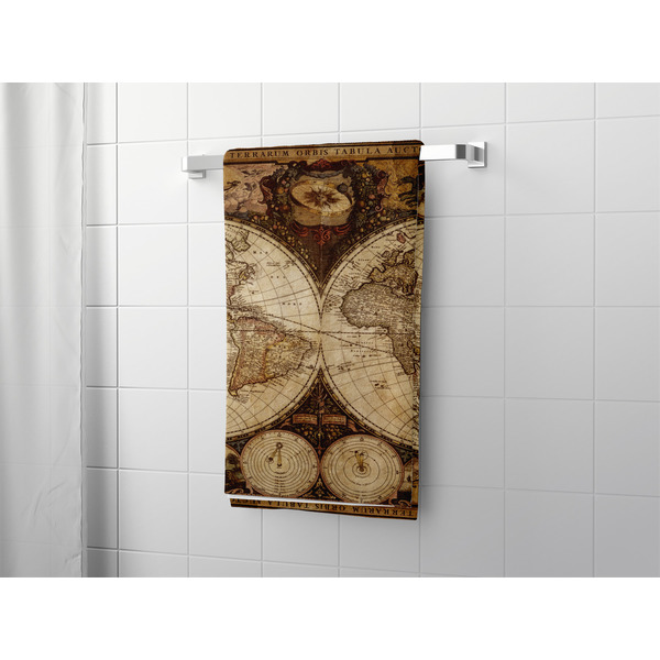 Vintage World Map Bath Towel - LIFESTYLE