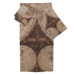 Vintage World Map Bath Towel Set - 3 Pcs