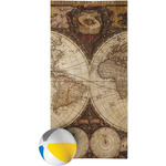 Vintage World Map Beach Towel